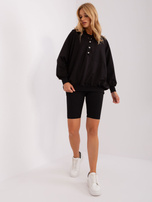 Hurt Black three-piece casual set with a wide sweatshirt.