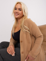 Hurtownia Camelowy długi sweter plus size