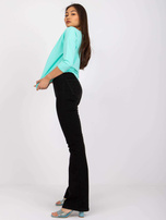 Turkusowa bluzka basic z rękawem 3/4 April