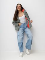 Khaki Daunenjacke mit Kapuze SUBLEVEL.