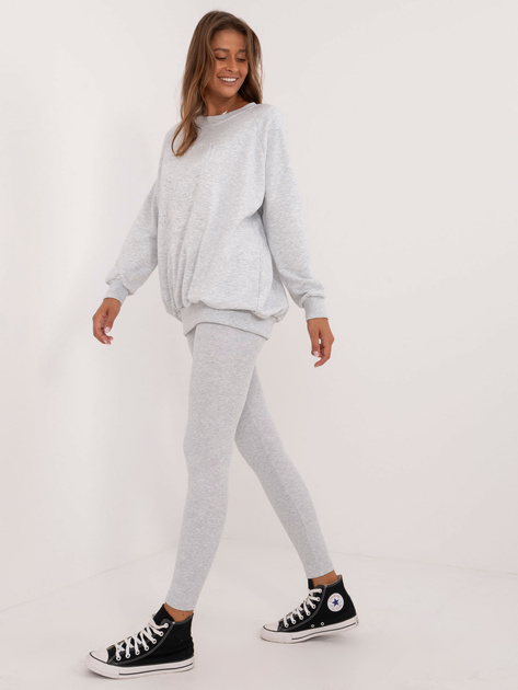 Hurt Szary melanżowy komplet dresowy z naszywką