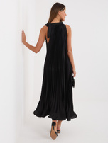 Czarna plisowana sukienka z falbaną RUE PARIS 