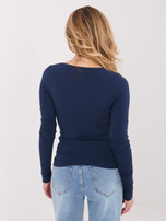 Granatowa bluzka basic longsleeve z bawełny