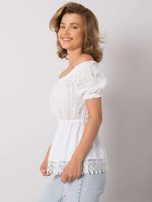 White Cotton Hispanic Blouse Sugar
