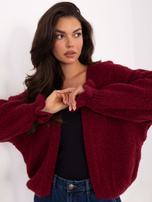 Bordowy damski kardigan oversize RUE PARIS