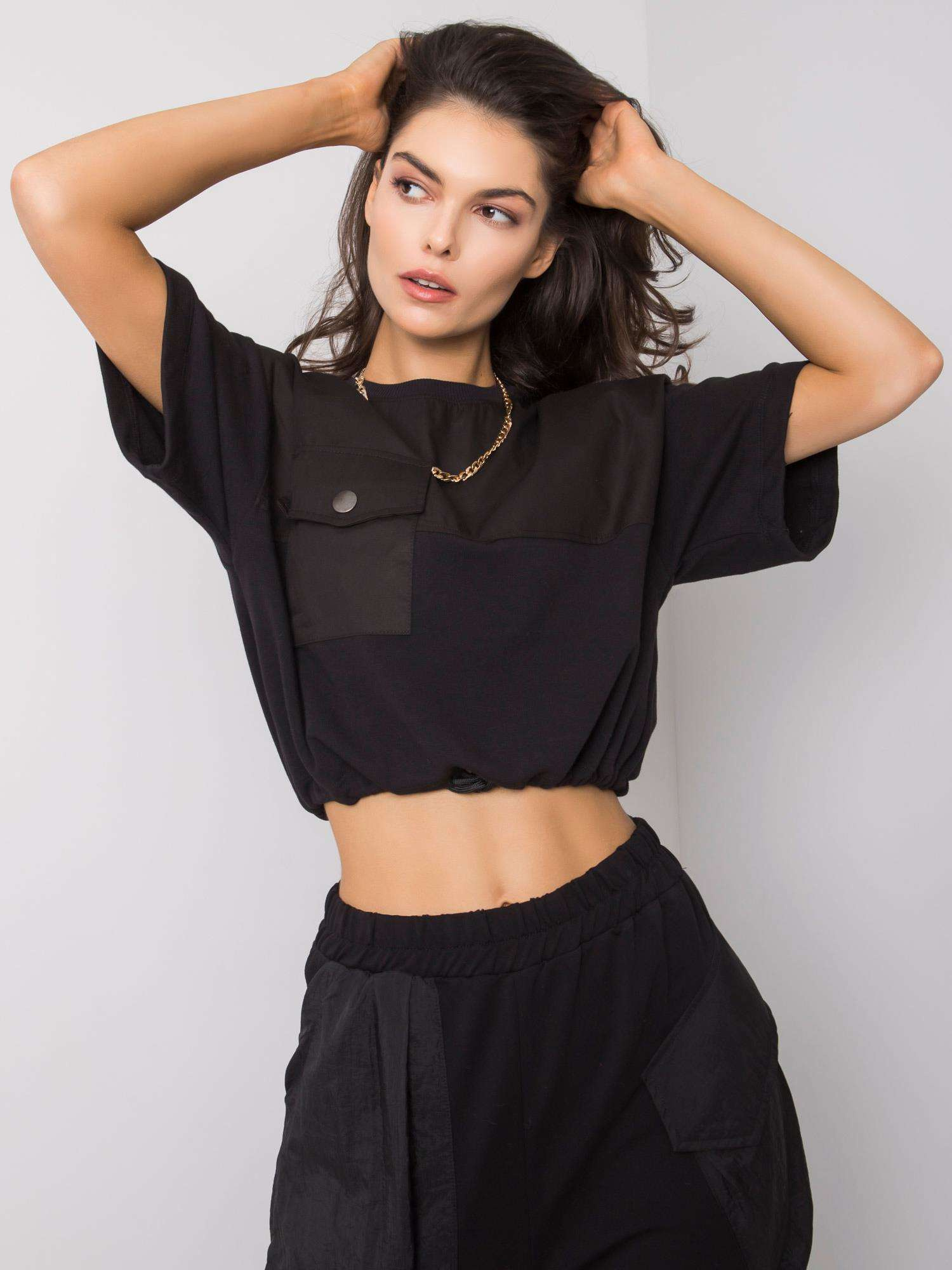 Schwarze kurze Sweatshirt Arlene RUE PARIS.