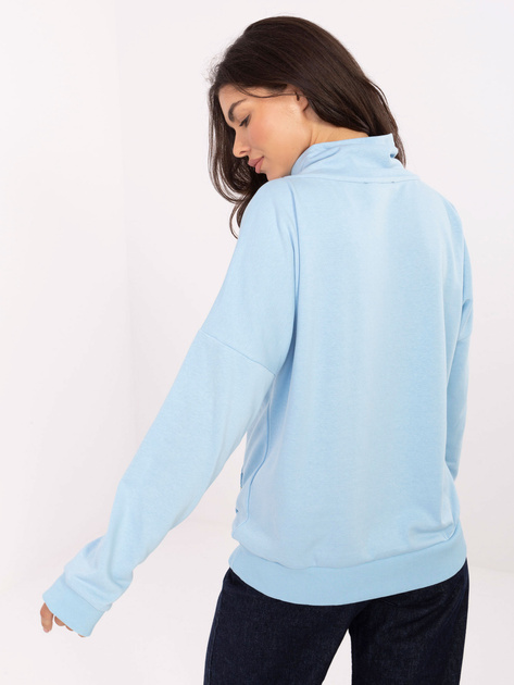 Jasnoniebieska bluza z krzyżowym kołnierzem RUE PARIS