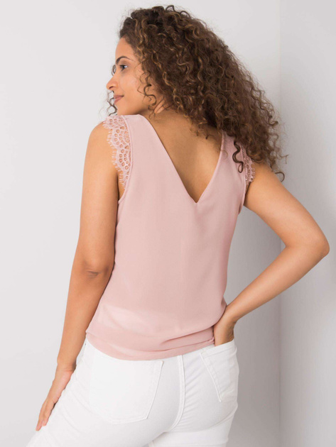 Brudnoróżowy top z koronką Sapphire