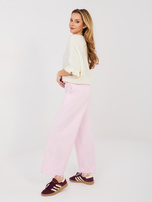 Jasnoróżowe jeansowe spodnie od kompletu RUE PARIS 