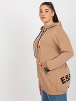 Hurt Camelowa rozpinana bluza plus size z napisami z tyłu 