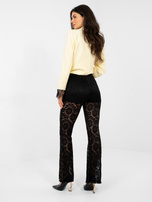 Czarne koronkowe spodnie dzwony RUE PARIS 