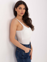 Ecru top z wbudowanym biustonoszem 