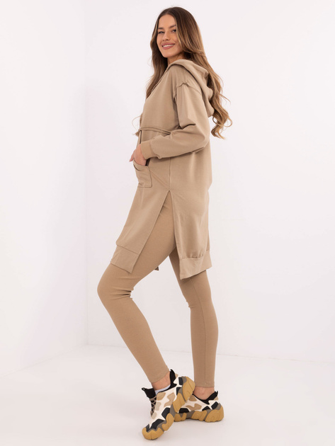 Hurt Ciemnobeżowy komplet basic z bluzą oversize