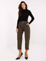 Khaki damskie spodnie z paskiem