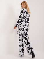 Hurt Szaro-czarny damski komplet casualowy w pepitkę