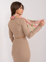 Hurt Jasnoróżowa damska chusta w kwiaty