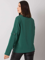 Ciemnozielona bluzka plus size z kieszenią na rękawie Lunnara