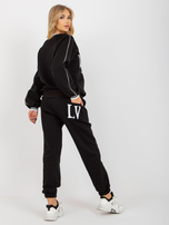 Hurt Czarny komplet dresowy o kroju oversize z nadrukiem