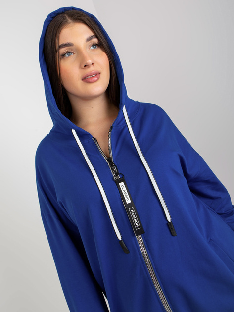 Hurt Ciemnoniebieska rozpinana bluza plus size z napisami