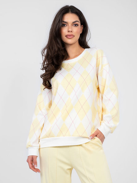 Pastelowa żółta bluza oversize bez kaptura