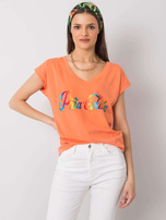 Pomarańczowy t-shirt z nadrukiem Hollis