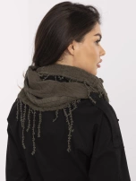 Khaki trójkątna chusta z bawełny