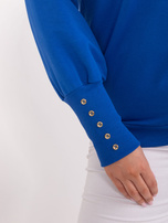 Hurt Kobaltowa damska bluza plus size z bawełny 