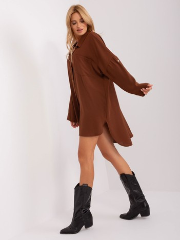 Hurt Brown asymmetrical shirt dress Elaria.