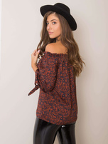 Navy blue and brown blouse by Alexa SUBLEVEL