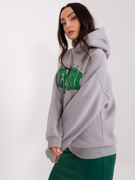 Hurtownia Szara bluza z kapturem z bawełny