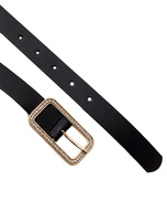 Hurt Czarny pasek damski z klamrą OCH BELLA
