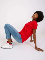 Czerwony luźny t-shirt Severine 