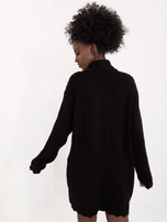 Hurt Czarna sukienka dzianinowa z długim rękawem