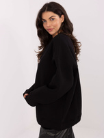 Czarna ocieplana bluza z napisem RUE PARIS