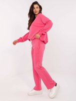 Hurt Ciemnoróżowy komplet dresowy z bluzą oversize