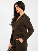 Czekoladowa jednorzędowa marynarka od kompletu