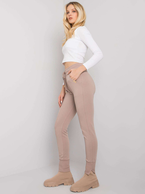 Ciemnobeżowe spodnie dresowe z kieszeniami Naomi RUE PARIS