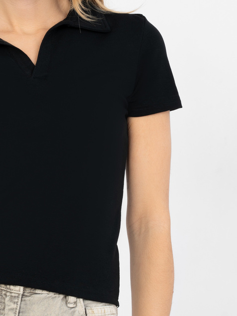 Czarna dopasowana koszulka typu polo