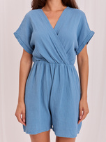 Dirty blue summer muslin jumpsuit.