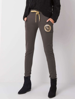 Ciemne khaki spodnie dresowe Stylish