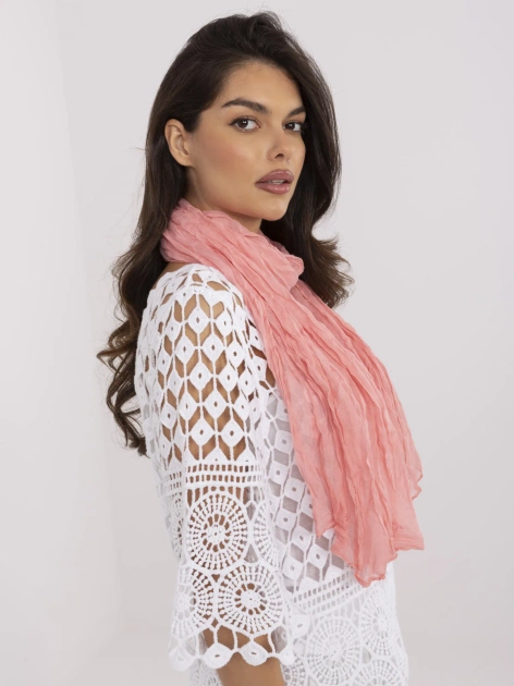 Łososiowa marszczona chusta z wiskozy