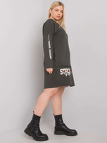 Ciemna khaki bawełniana tunika plus size Eleasha