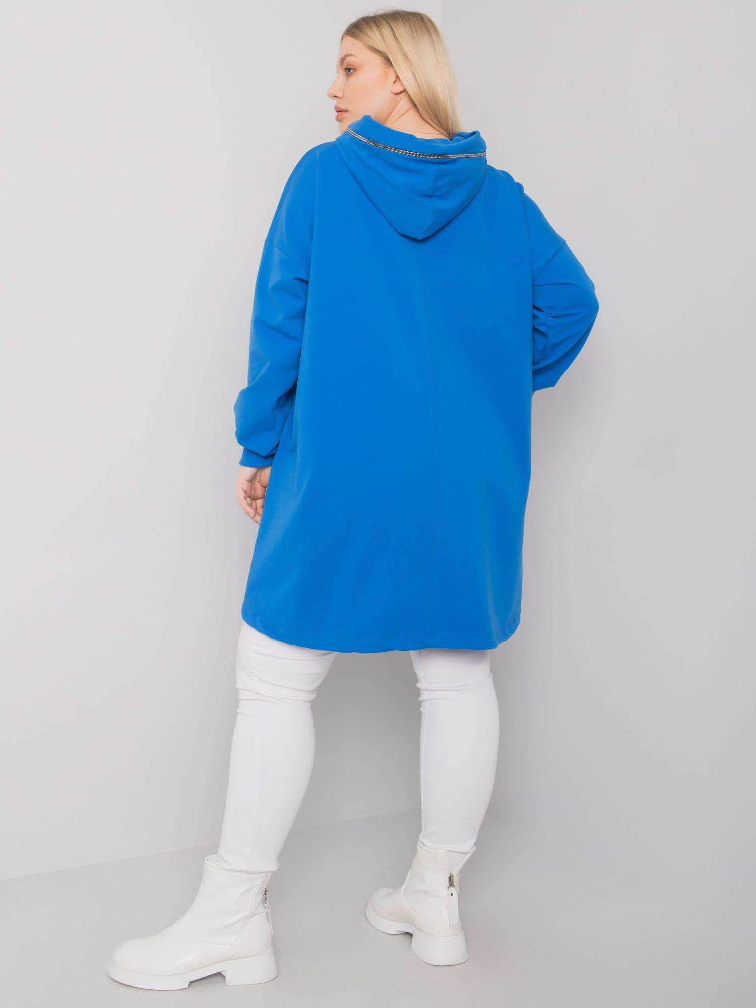 Ciemnoniebieska bluza z kapturem plus size Ives