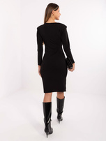 Czarna elegancka sukienka z drapowaniem RUE PARIS