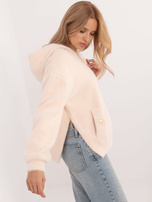 Hurtownia online Kremowa kurtka alpaka z kapturem