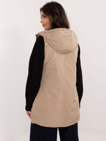 Hurt Khaki długa dwustronna kamizelka damska z pikowaniem