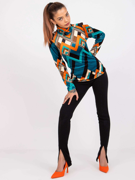 Morsko-pomarańczowa bluzka z weluru Biloxi