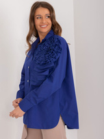 Hurtownia Kobaltowa koszula klasyczna z aplikacją