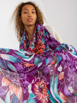 Hurtownia Fioletowa kwiatowa chusta z bawełny