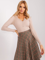 Hurt Beżowa bluzka w prążek BASIC FEEL GOOD